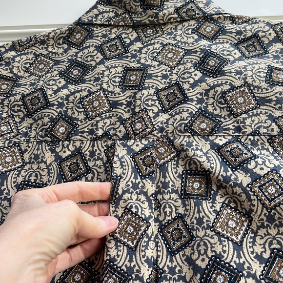 Brocade Stamp Flannel Cotton Men’s Shirt L - Picture 7 of 9